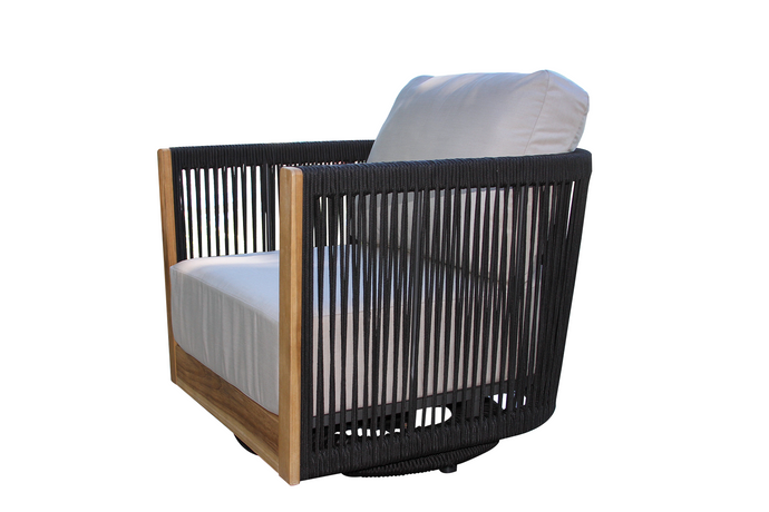 Black Rope Outdoor Swivel Chair