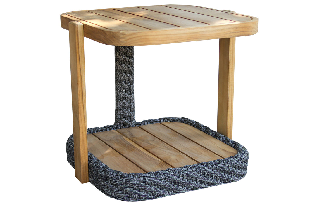 Wooden and Wicker table with a platform