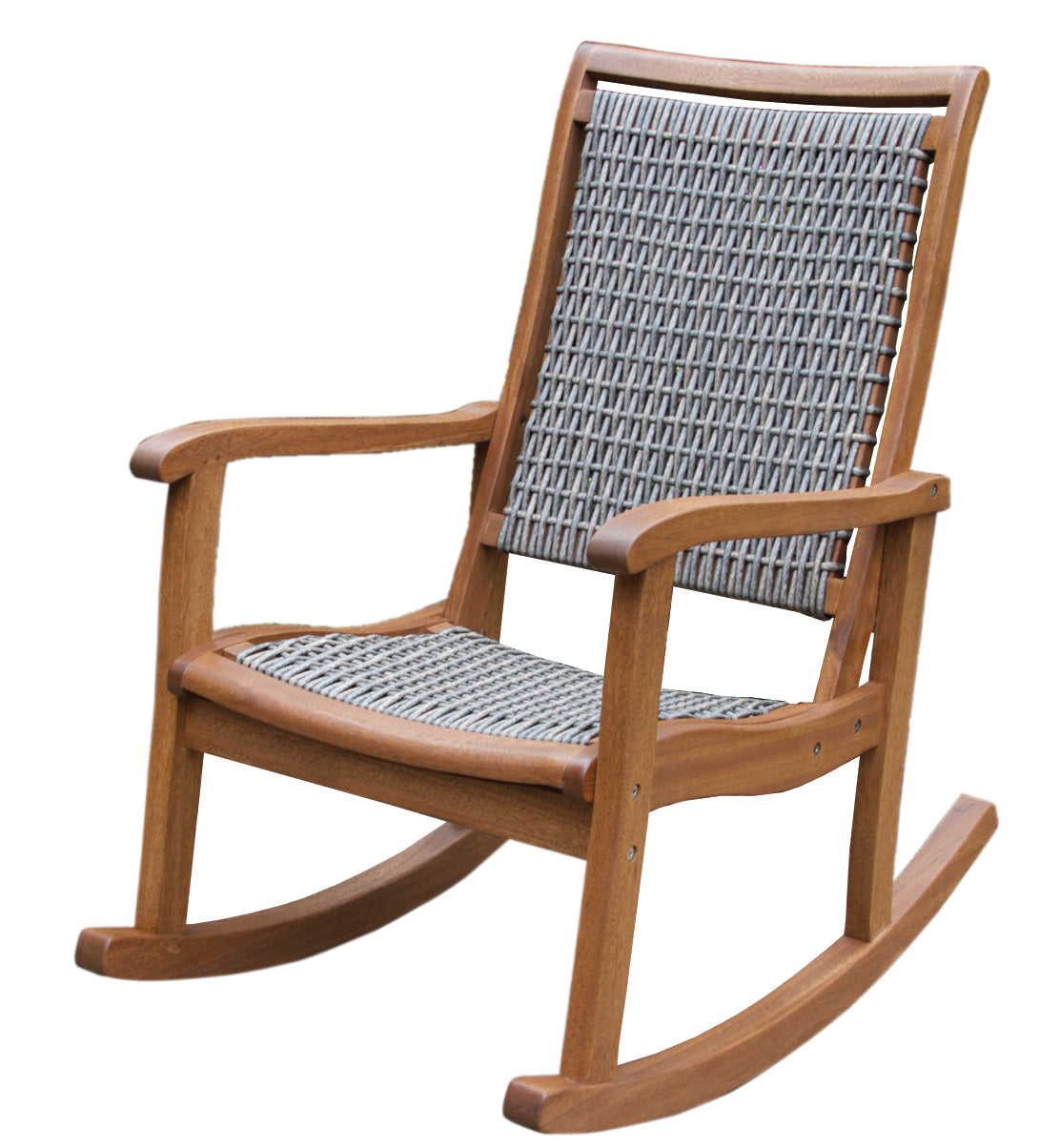 Mirabella Eucalyptus Wood and Wicker Outdoor Rocking Chair – Upscale ...