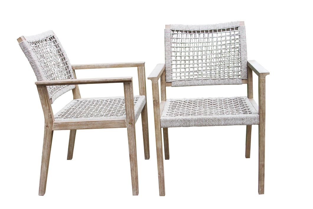 Isabella Wheat Rope Dining Chairs, 2pk