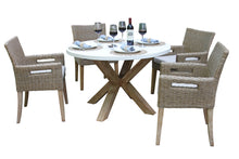 Load image into Gallery viewer, Isabella 48&quot; Round Alabaster Composite Top Dining Set
