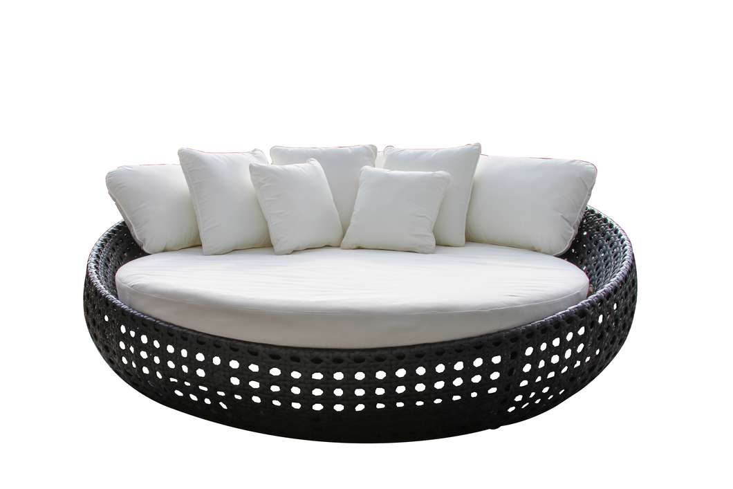 Lucienne Black Wicker Daybed