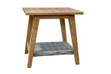 Load image into Gallery viewer, Lucienne Teak &amp; Wicker Square Accent Table
