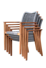 Load image into Gallery viewer, Mirabella Grey Rope Stacking Chair, 2pk
