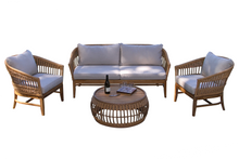 Load image into Gallery viewer, Lucienne Tropical Teak &amp; Wicker Round Coffee Table
