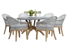 Load image into Gallery viewer, Lucienne 7 pc. Coastal Teak and Composite Round Dining Set
