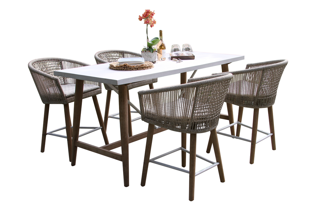 Isabella Ivory Composite Balcony Height Dining Set