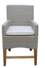 Load image into Gallery viewer, Lucienne Teak &amp; Wicker Balcony Height Armchair with Sunbrella Cushions
