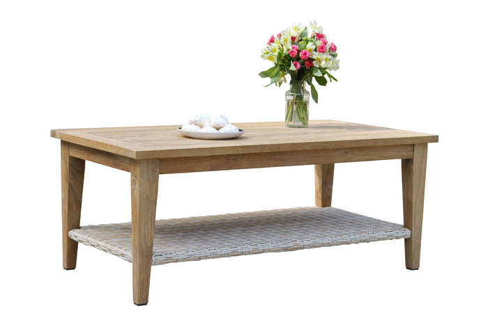 Lucienne Teak & Ash Wicker Coffee Table
