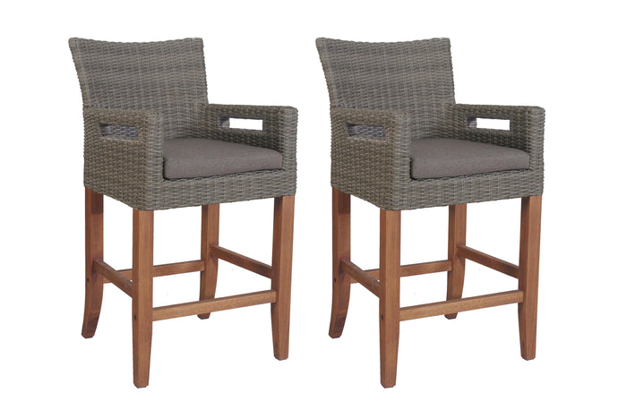 Mirabella Balcony Height Wicker Chair w Cushion, 2pk